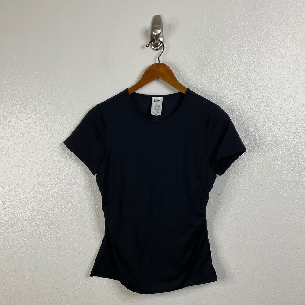 Lands' End NWT Black Short Sleeve Swim Top Size 4
